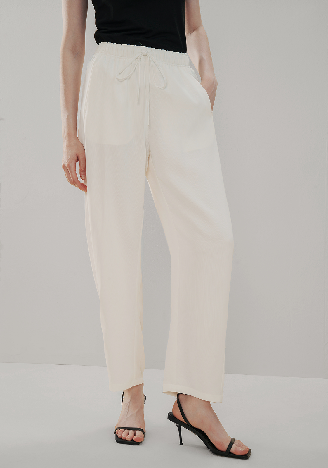 Drawstring Wide Leg Pants