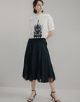 A-line Wrap Midi Skirt