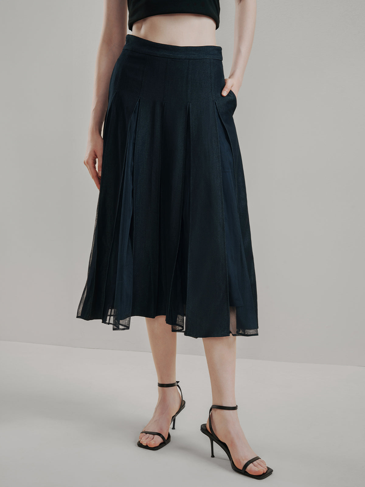 A-line Wrap Midi Skirt