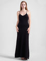 V-Neck Spaghetti Strap Knit Maxi Dress