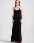 V-Neck Spaghetti Strap Knit Maxi Dress