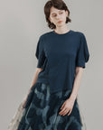 Ruched Puff Sleeve T-Shirt