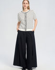 Short Sleeve Stripe Cardigan