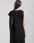 One-Sleeve Asymmetric Neck Maxi Dress