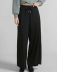 Patchwork Elastic Waist Wide Leg Pants