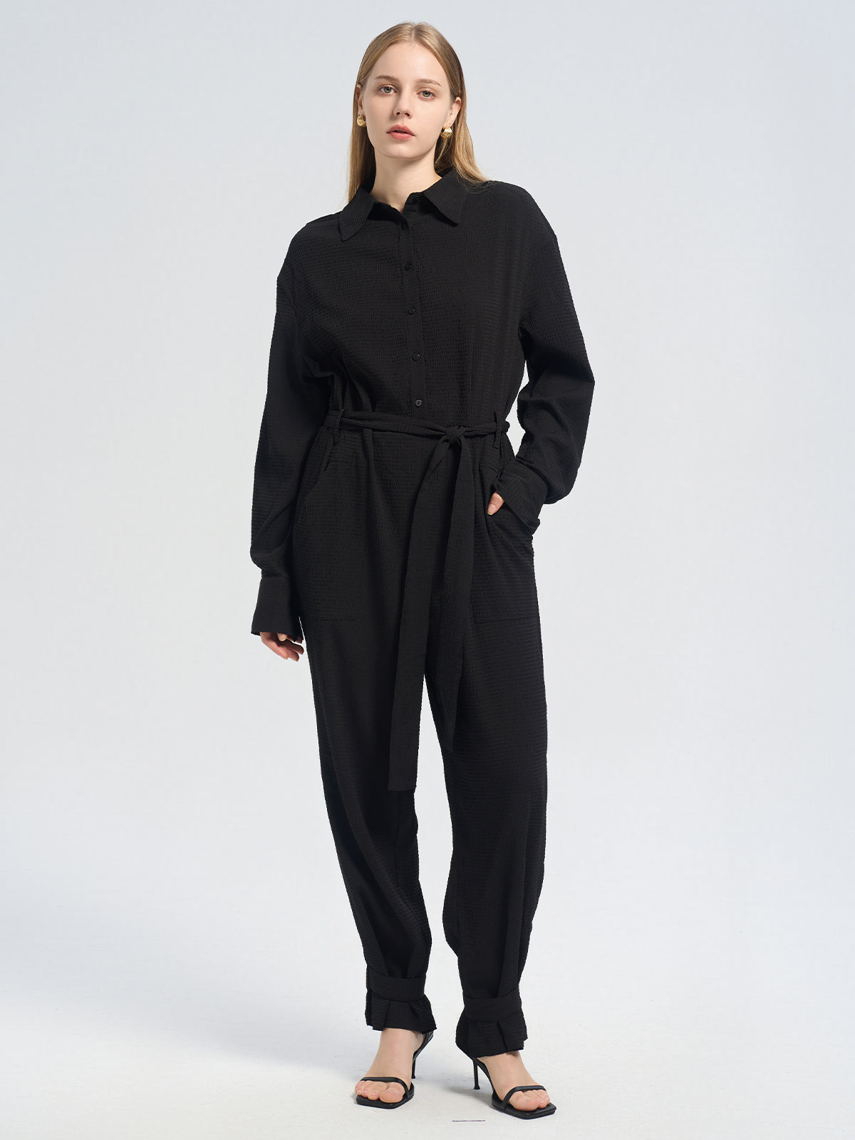 Tie Waist Wide Leg Jumpsuit