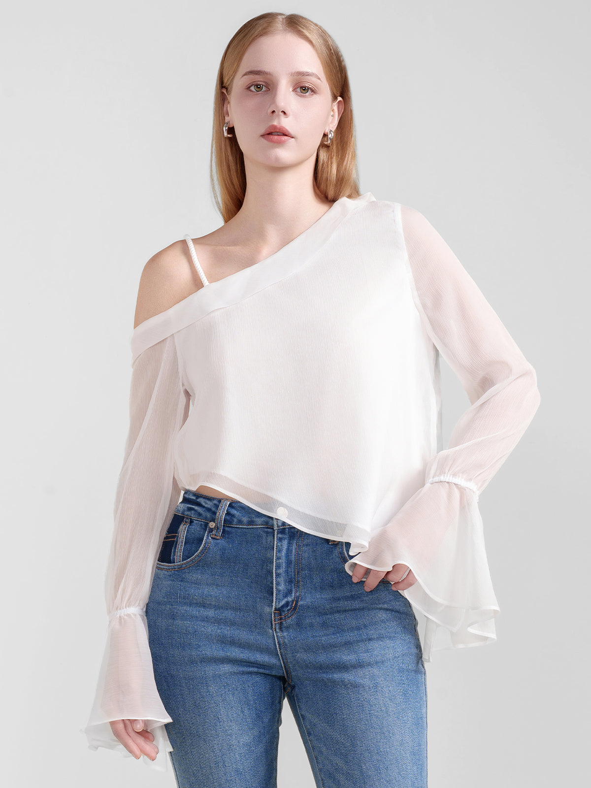 Asymmetric Bell Sleeve Top