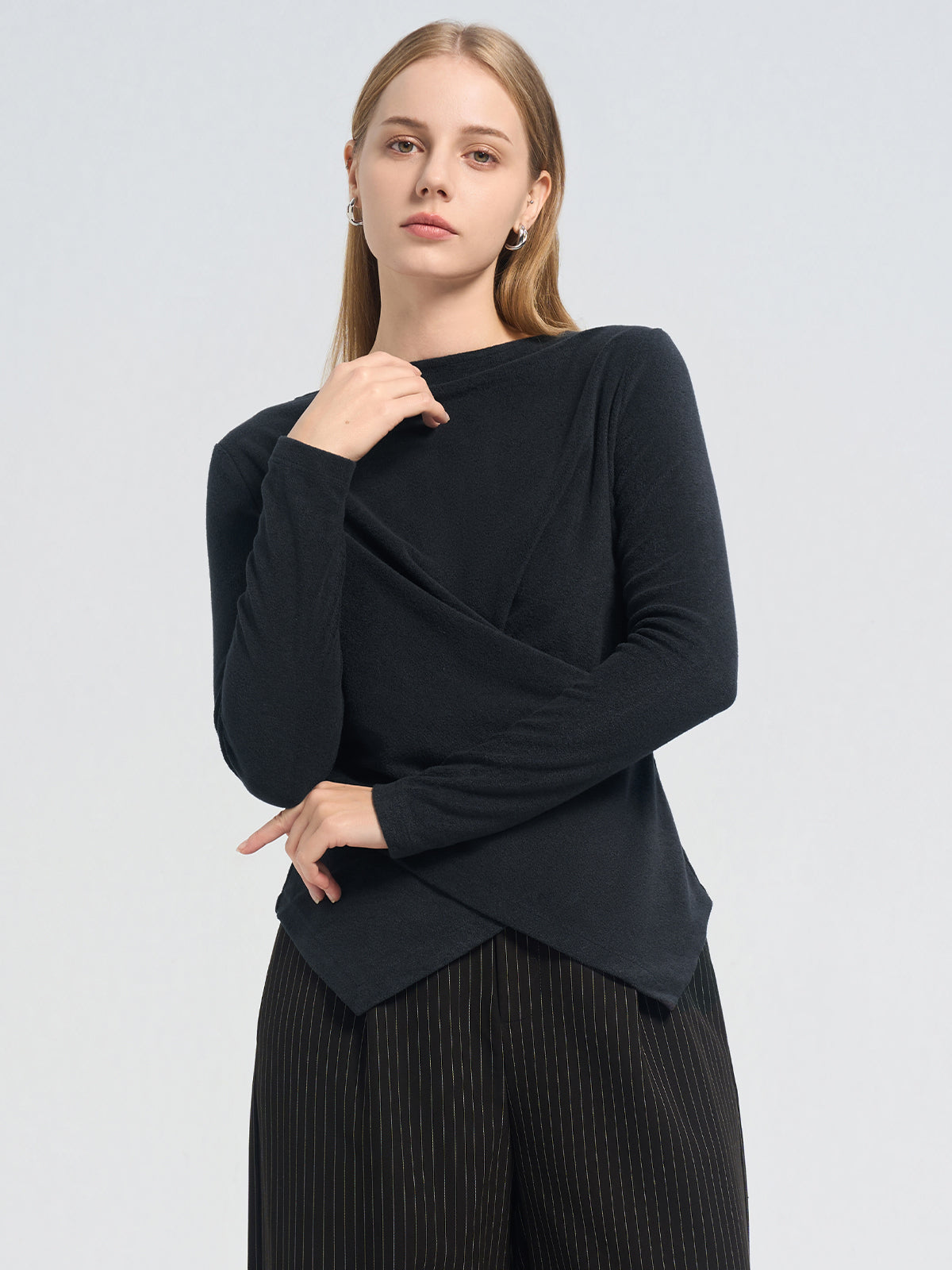 Cross Front Pleat Top