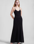 V-Neck Spaghetti Strap Knit Maxi Dress