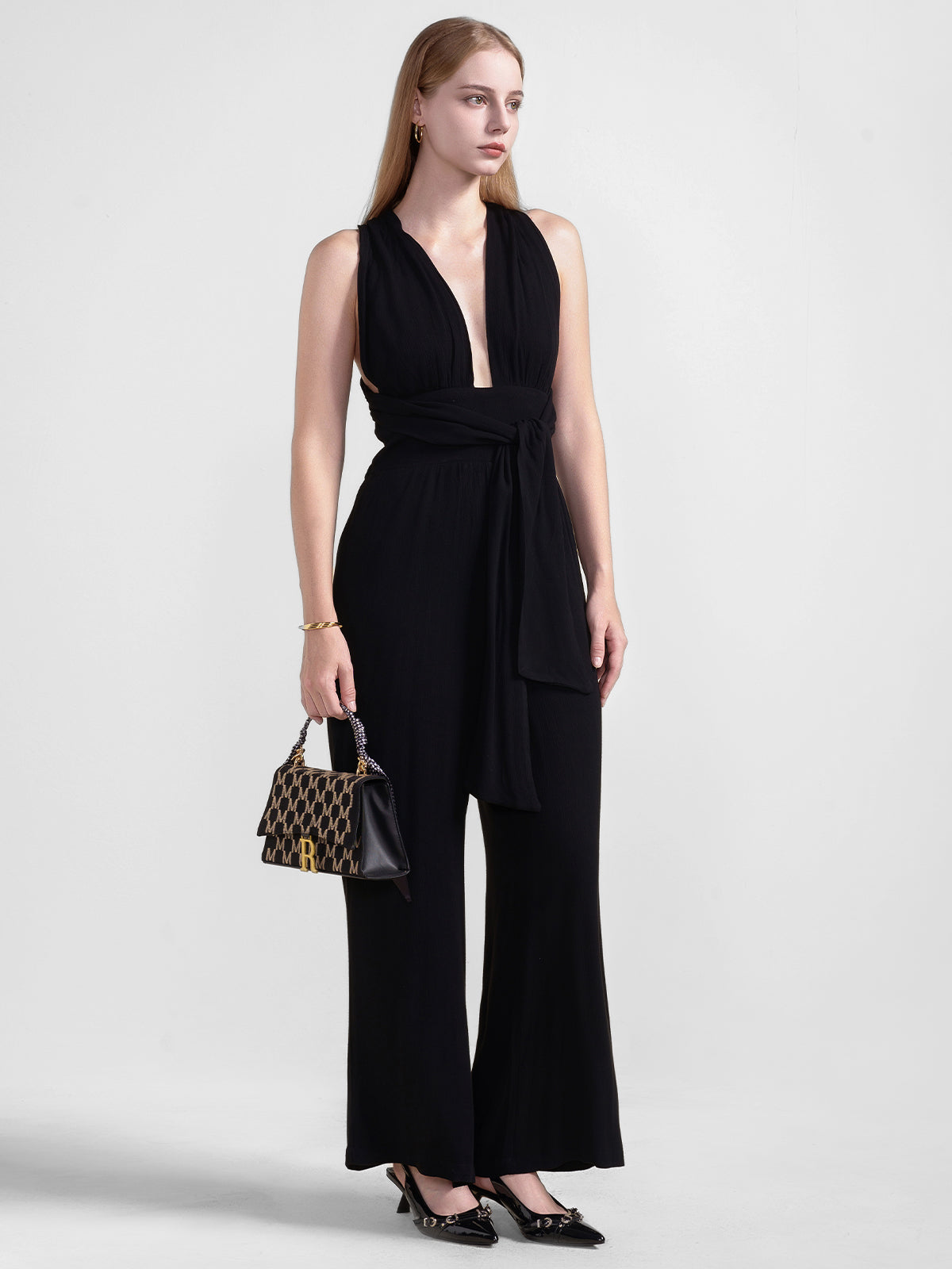 Tie Waist Sleeveless Jumpsuits