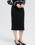 Rib Knit Midi Skirt