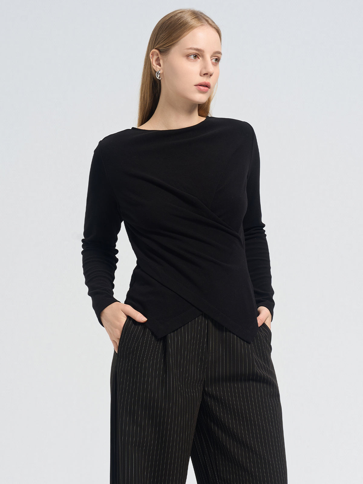 Cross Front Pleat Top