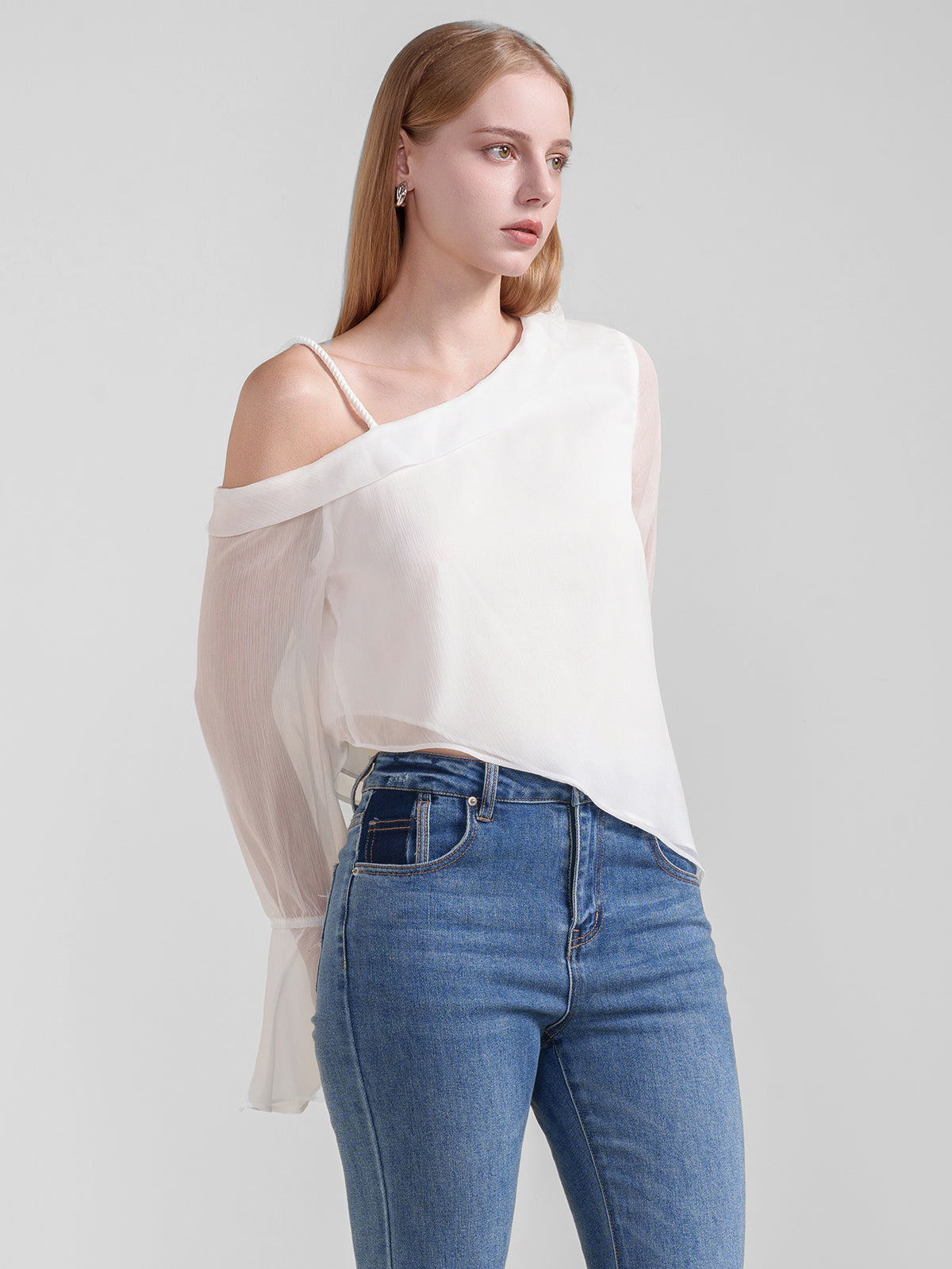 Asymmetric Bell Sleeve Top