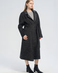 Leopard Tie Belted Wrap Coat