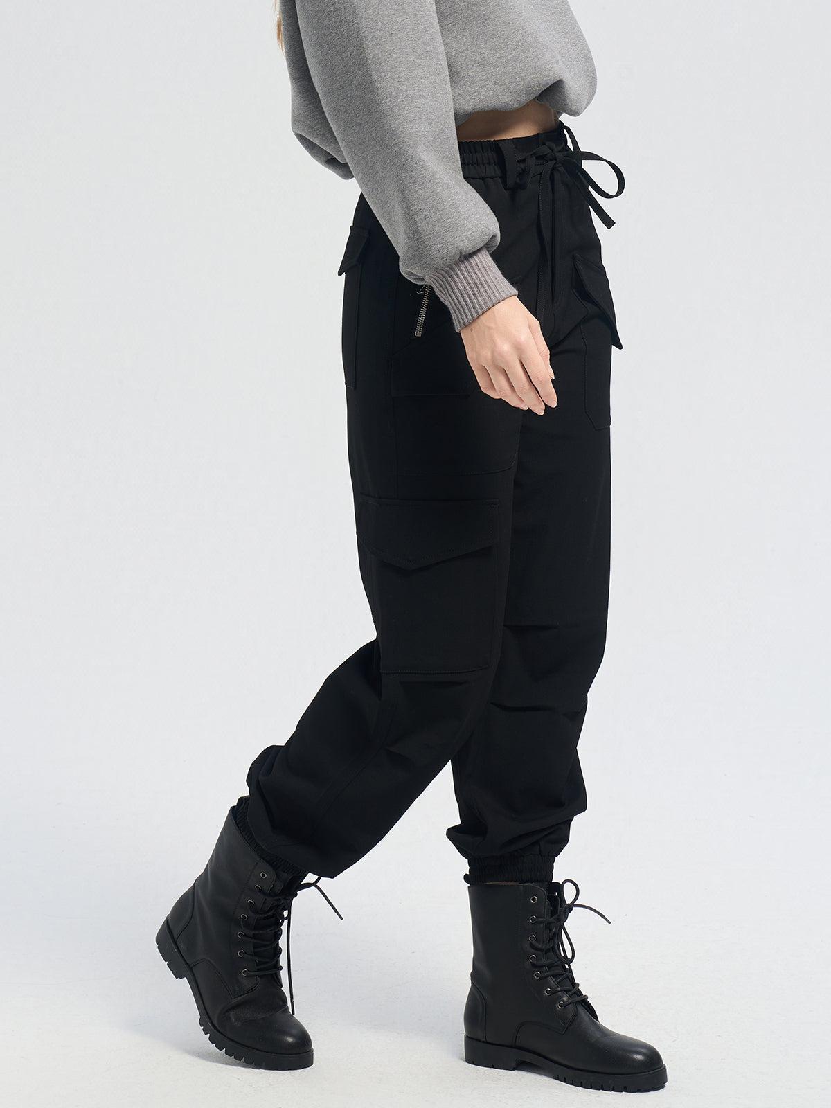 Drawstring Waist Cargo Pants