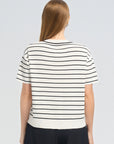 Short Sleeve Stripe Cardigan