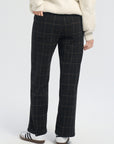 Plaid Drawstring Waist Wide Leg Pants