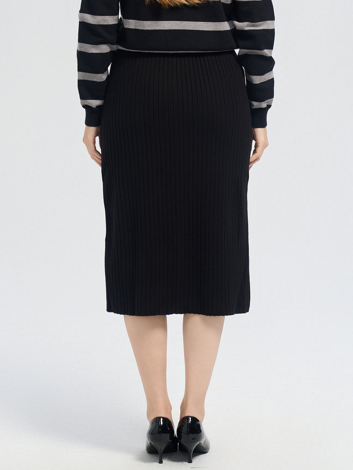 Rib Knit Midi Skirt