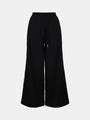 Patchwork Elastic Waist Wide Leg Pants