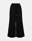 Patchwork Elastic Waist Wide Leg Pants