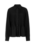 Pleated Button-Up Shirt