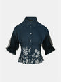 Bloom Embroidery Cinched Shirt