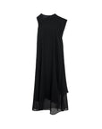 One-Sleeve Asymmetric Neck Maxi Dress