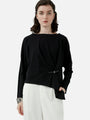 Waist Detailed Loose Long Sleeve T-Shirt