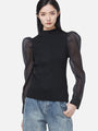 Mesh-Paneled Slim-Fit Sweater