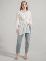 Knotted Front Irregular Cut Shirt