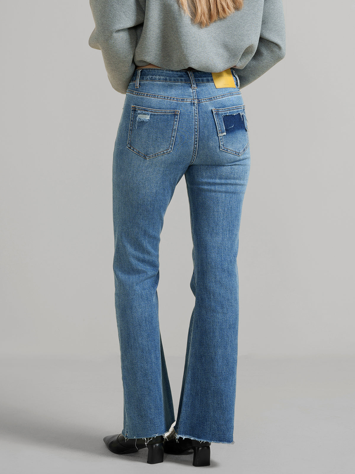 Water-washed  Flare Jeans