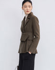 Belted Wool Short Coat