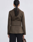 Belted Wool Short Coat