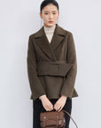 Belted Wool Short Coat