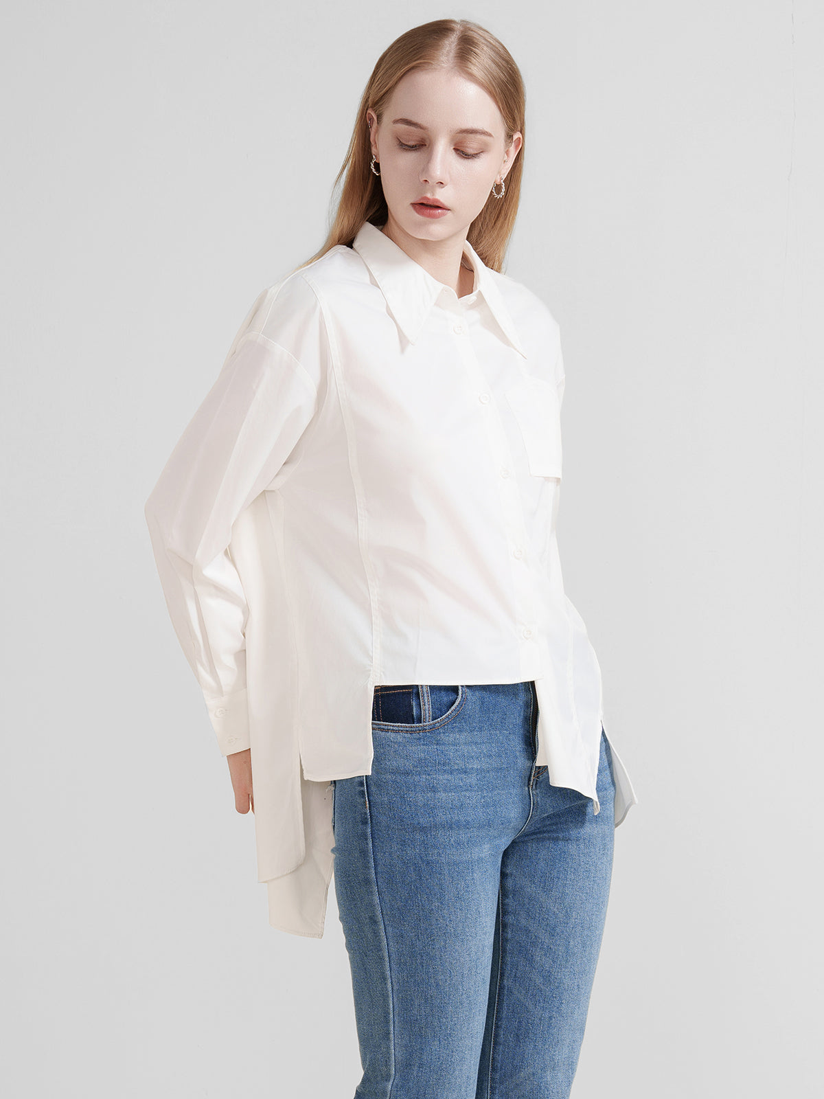 Asymmetric Button-Up Shirt