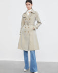 Tie Waist Double Breasted Trench Coat