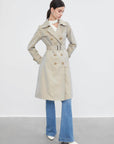 Tie Waist Double Breasted Trench Coat