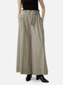 high-waisted linen wide-leg trousers