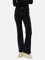 stylish deep gray high-waisted flared denim pants