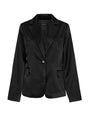 One Button Lapel Satin Blazer