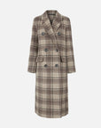 Plaid Double Breasted Longline Coat