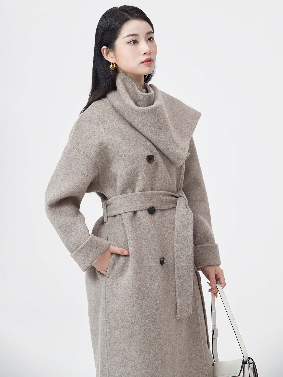 Asymmetric Double Breasted Coat