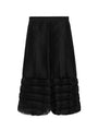 Solid V-Shaped Pleated Midi Skirt