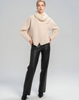 Cropped Woolen Jacket With Scarf