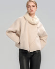 Cropped Woolen Jacket With Scarf