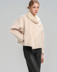 Cropped Woolen Jacket With Scarf