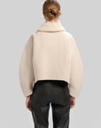 Cropped Woolen Jacket With Scarf