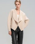 Cropped Woolen Jacket With Scarf