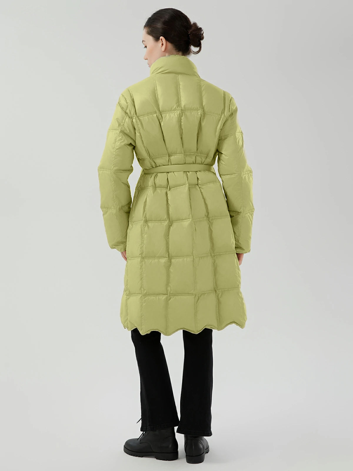 Lightweight Goose Down Coat With Belt