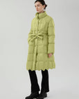 Lightweight Goose Down Coat With Belt